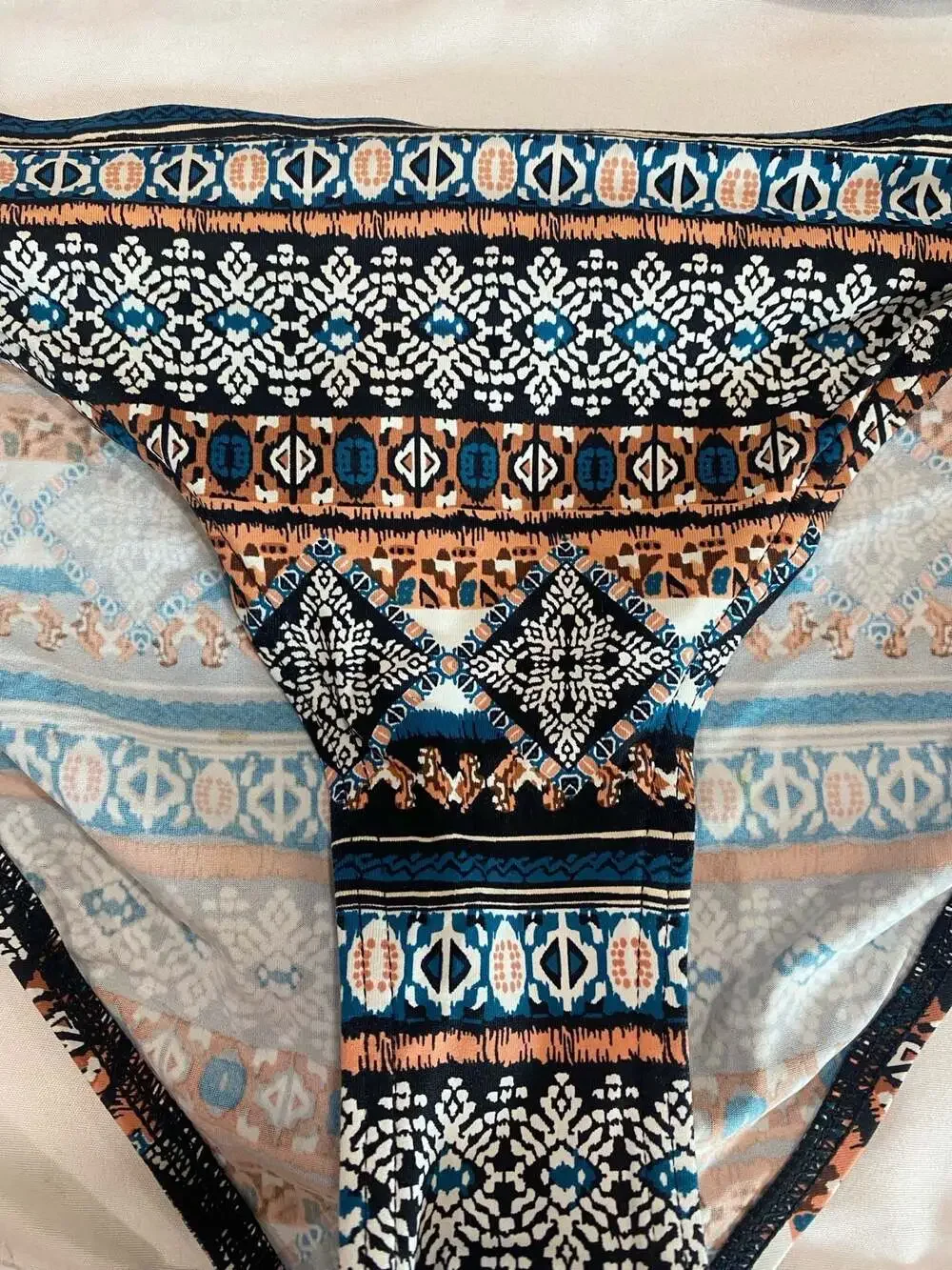 Lascana Multi-Color Aztec Print Two-Piece Bandeau Bikini Set XS